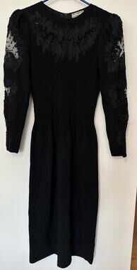 Pat Sandler for Wellmore Black Vintage Dress Size 8